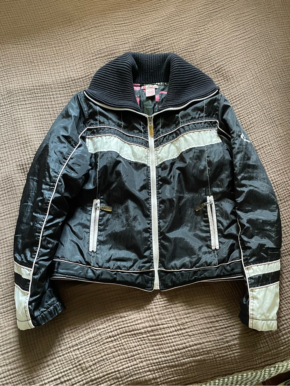 Black and White Full Zip Jacket